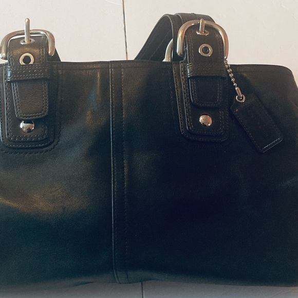 Coach Black Leather Soho Shoulder Bag with Silver Hardware - Picture 3 of 13